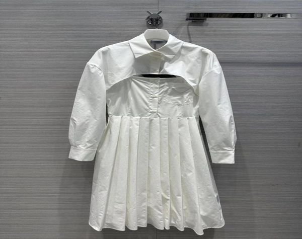 

milan runway dresses 2023 spring summer lapel neck long sleeve designer dress brand same style dress 030692607641, Black