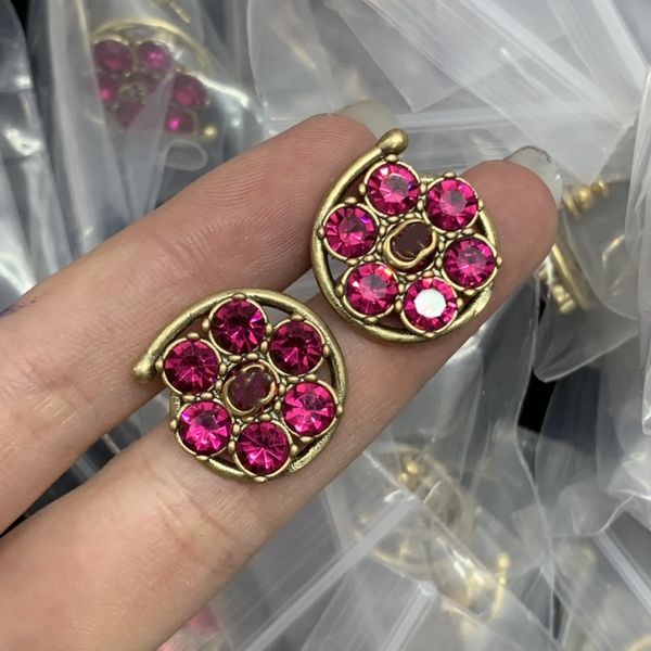 

earrings women designer double letter stud ggity luxury geometric crystal heart-shaped couple earrings for lady party wedding kg6a, Golden;silver