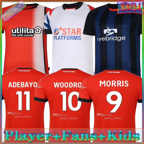 

23 24 luton town soccer jerseys kids kit home away third 3rd training 2023 2024 football shirt fan player version maillot foot morris woodro, Black;yellow