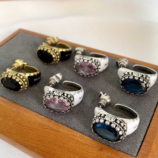 

fashion designer alexander queen old wheat black enamel black diamond skull earrings female personality temperament earrings, Golden