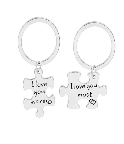 

valentine lovers birthday gift novelty keyring zinc alloy i love you most more couple personalize key lovers keychain holders7488633, Red;brown