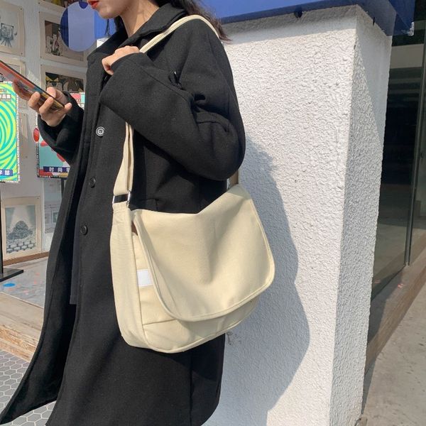 

evening bags solid color designer fashion womens shoulder canvas ladies crossbody bag casual young student school bookbag 230817