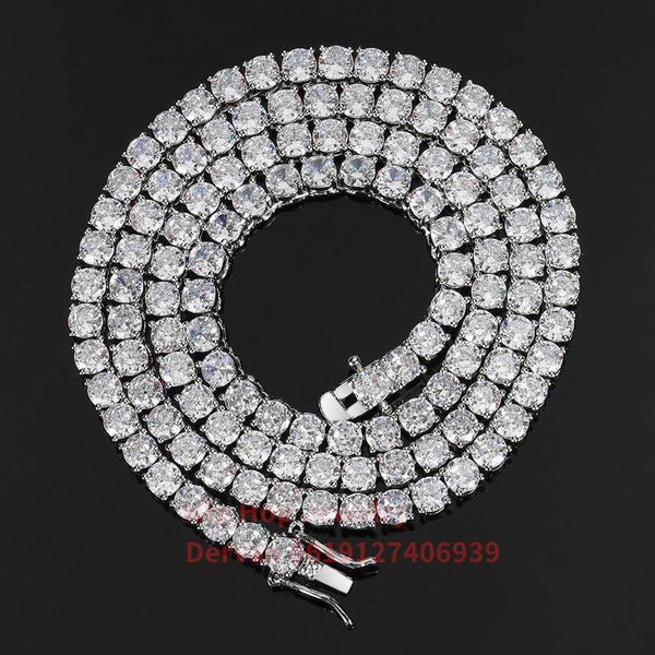 

factory price custom chains silver s925 2mm 3mm 4mm 5mm 6.5mm vvs1 moissanite iced out tennis chain necklace women and men
