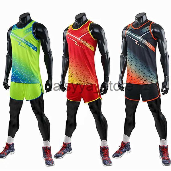 

other sporting goods men women camisetas vest+shorts competition running set track and field sportswear sprint running suit t-shirts maratho