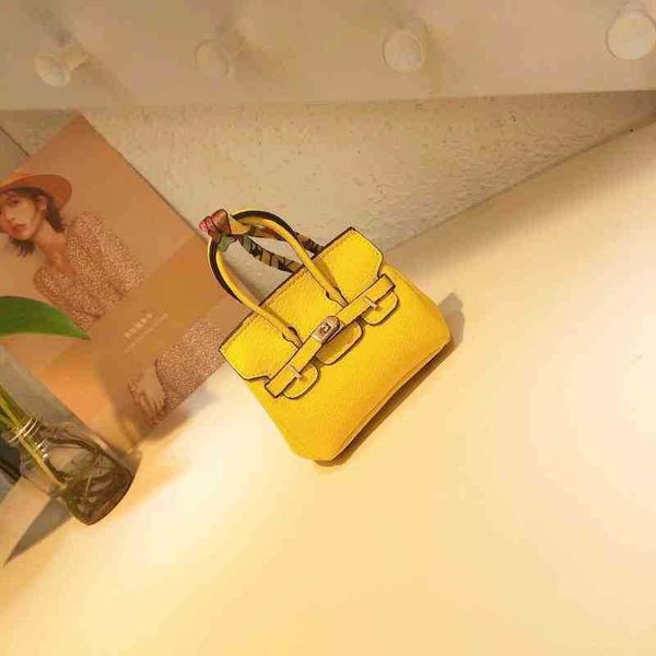 

keychains h the same mini bag pendant cute simulation leather earphone bag lipstick bag fashion car key chain pendant female t22 jewelry cou, Silver