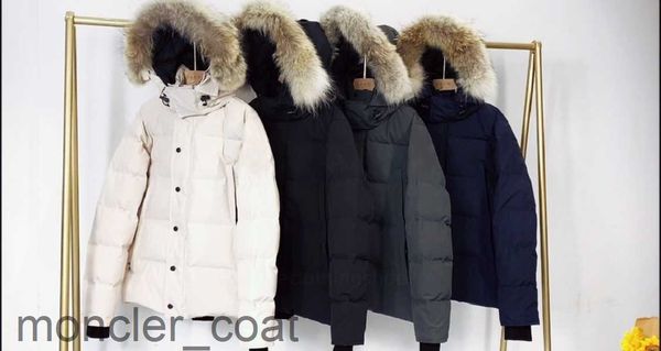 

mens down jackets canadian parka winter waterproof cloth men wolf fur wyndham jacket hooded fourrure outwear raccoon furs warm coatce2f, Black