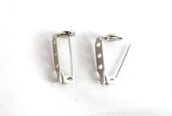 

300pcs 3holes brooch pin back bar findings 28x5mm 204400122318307, Silver
