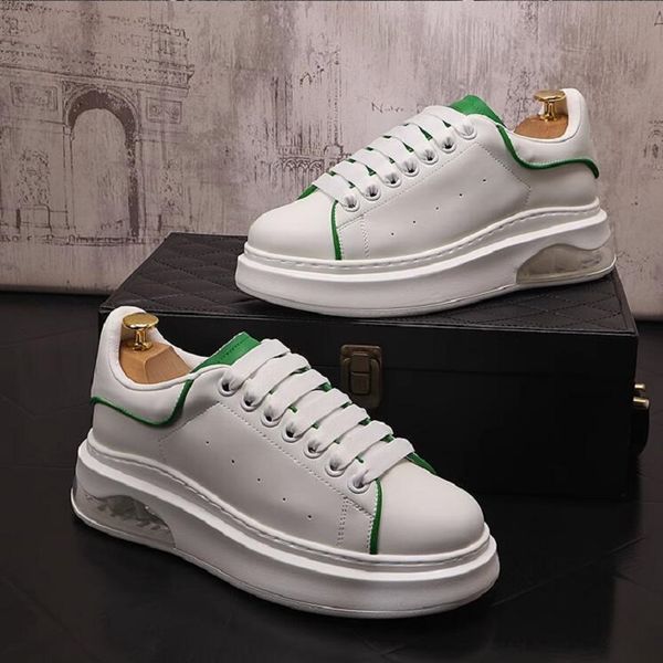

new men's thick soles air cushion small white shoes casual shoes korean version all match sports shoes youth trend board shoes 1aa35, Black