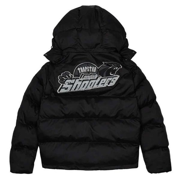 

men's jackets trapstar london shooters hooded puffer jacket black reflective embroidered thermal hoodie men winter coat 4yh4 ivm0, Black;brown