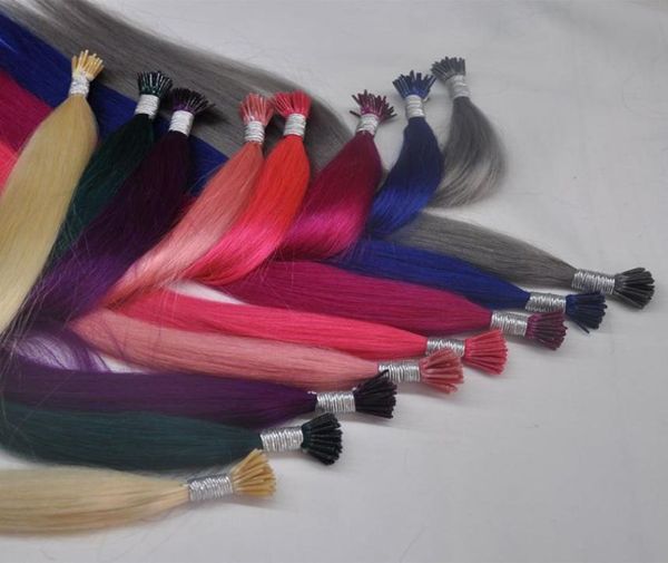 

8a italy glue 1gs 100glot prebonded fusion itip hair extension 16quot24quot nonremy human straight hair brazilian human 6787849, Black