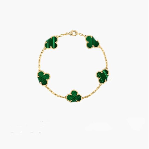 

designer bracelets van clover fashion charm s for girls women 18k gold silver black white red green brand wedding party jewelry, Golden;silver