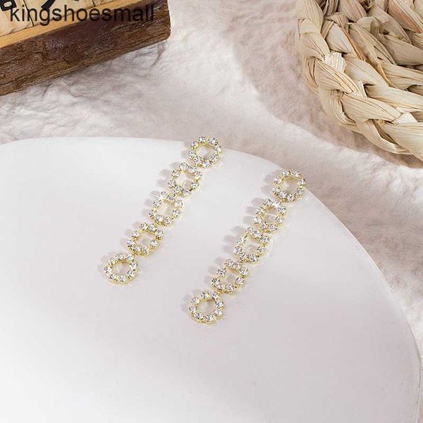 

accessories diamond ring luxury designer necklace flowers clover bangle women long circle earrings korean temperament net red simple female, Silver