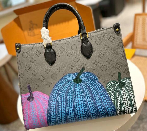 

pumpkin onthego handbag tote bags shopping bag shoulder crossbody purse genuine leather large capacity women letter clutch purses 34cm