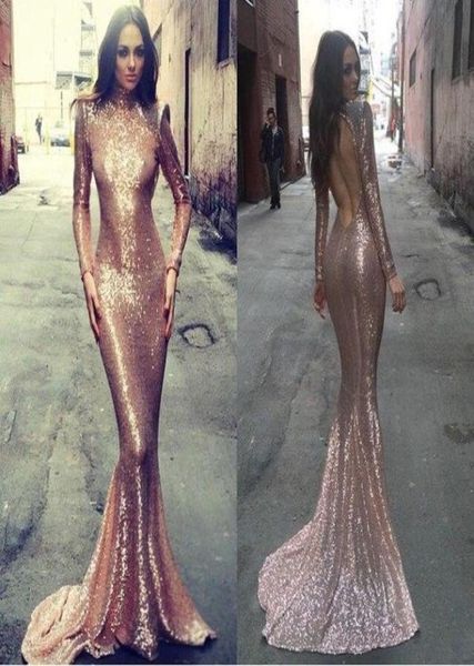

michael costello sequin prom dresses open back 2016 plus size gold prom dresses long sleeves mermaid party formal gowns graduation1610112, Black