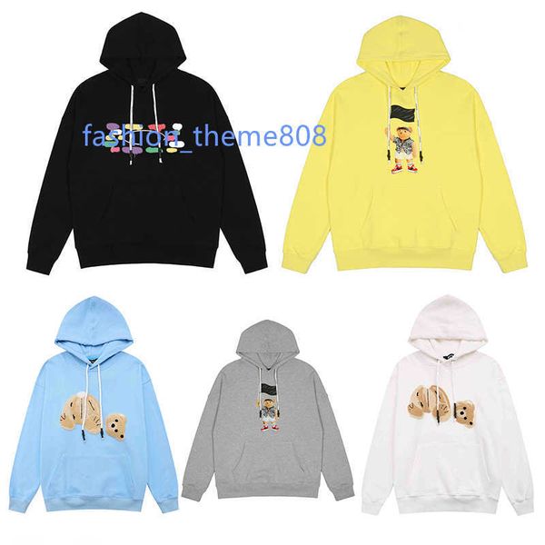 

2023 hoodie brown bear mens women designers hoodies clothing yellow purple blue green white black gray red long sleeve pullover palms clothe