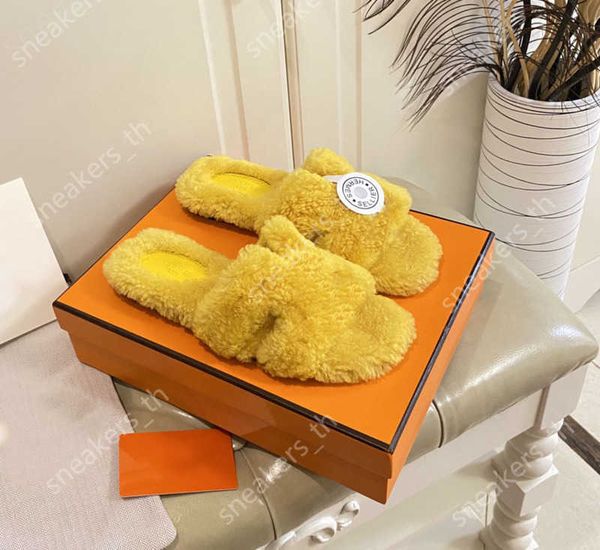 

women wool slippers slippers sandals flat designer sheepskin slides warm fluffy furry sandal comfortable autumn winter home oran slipper bla, Black