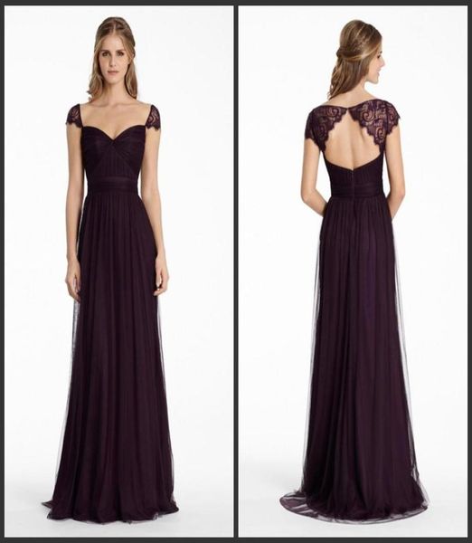 

bridesmaids dresses plum english net a line long sweetheart neckline formal party dress lace cap sleeve keyhole zipper evening dre2517760, White;pink