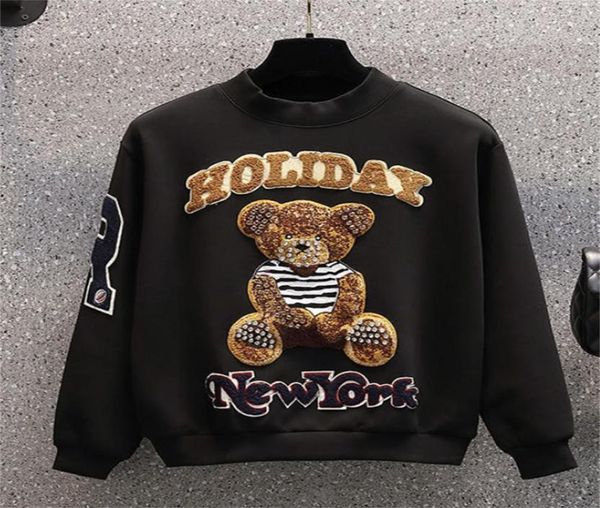 

women casual tracksuits womens two piece set spring autumn new long sleeve stitching sweatsuit girl bear jogging sportwear hoodies2577721, Gray