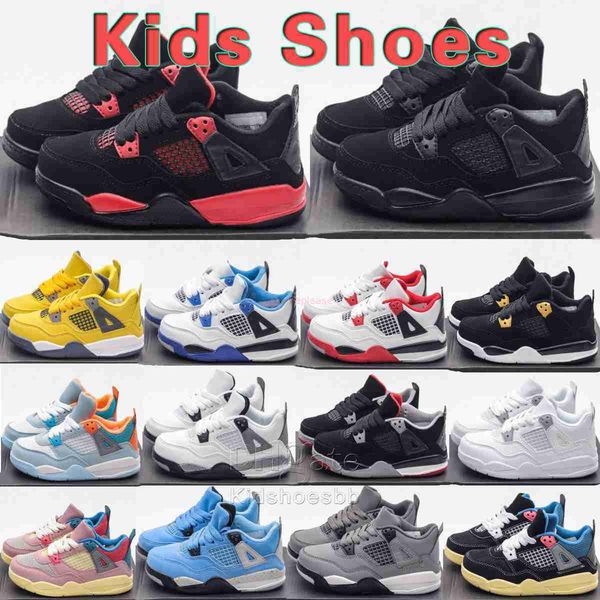 

2023 kids basketball shoes toddler designer jumpman 4 running shoe j4 childrens shoes sneaker girls boys white black sports all match sneake