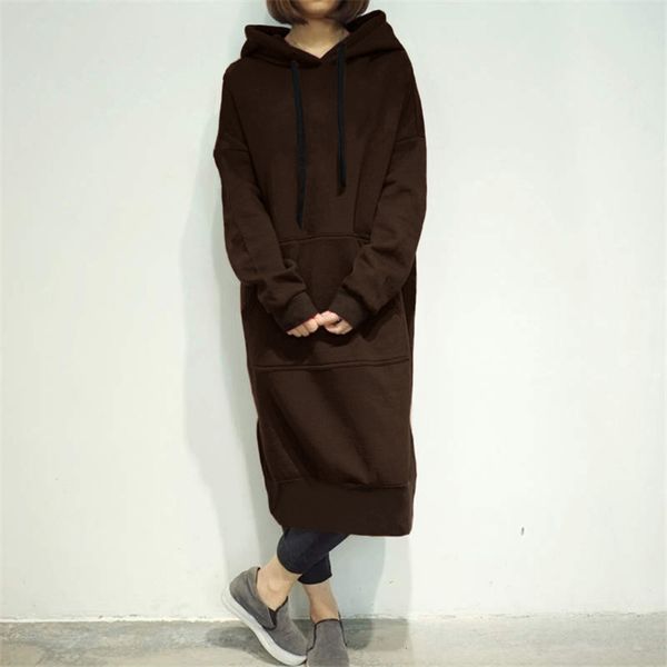 

womens hoodies sweatshirts loose pullover long solid color hoodie drawstring y2k sleeve women dailywear moletom 230818, Black
