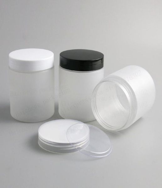 

20 x 250g 250ml frost pet jars containers with screw plastic lids 250cc 833oz empty transparent cream cosmetic packaging5276894