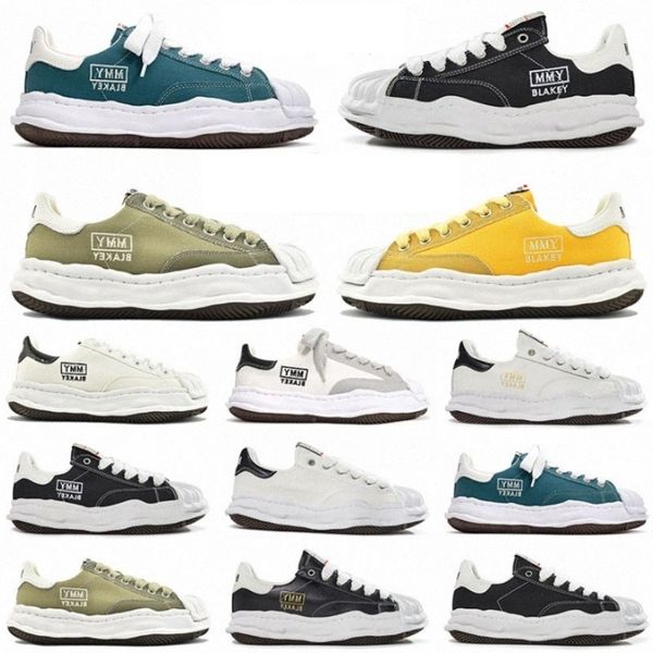 

maison mihara yasuhiro designer hiking canvas shoes toe cap mmy fashion leather black white sneakers luxury flat loafers outdoor joggi 25p6#