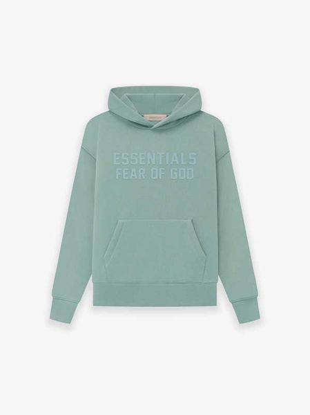 

ess hoodie high version essentials fog suede beautiful velvet letter hoodie, Black