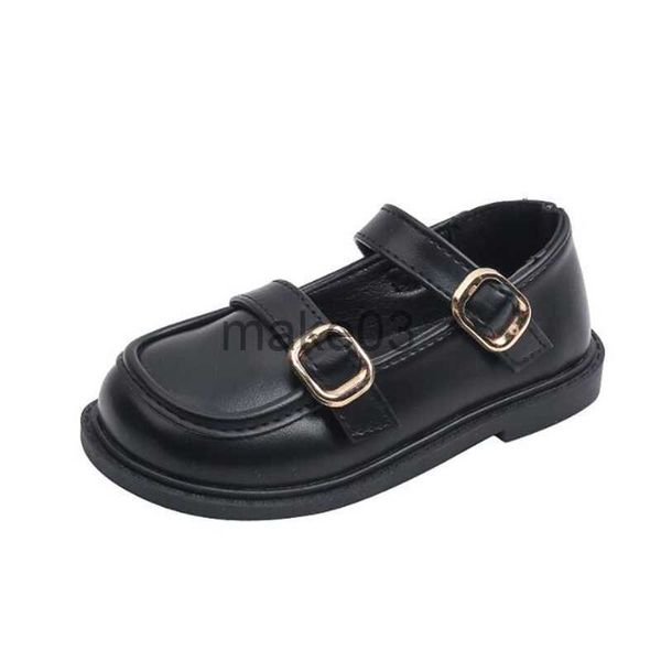 

sneakers beige girls princess shoe fashion children leather flats buckle kids loafers j230818, Black;red