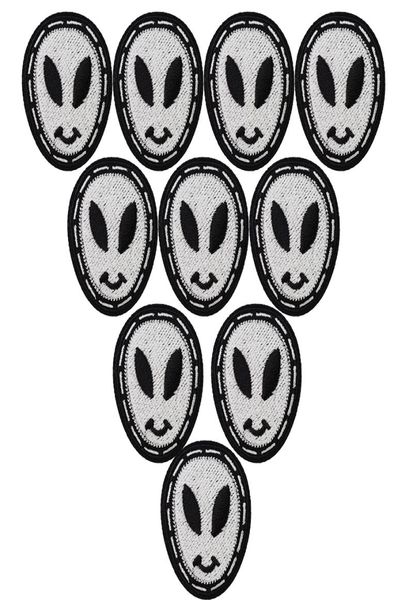 

10pcs long face skull embroidery patches for clothing iron patch for clothes applique sewing accessories stickers on clothes iron 2008664, Black
