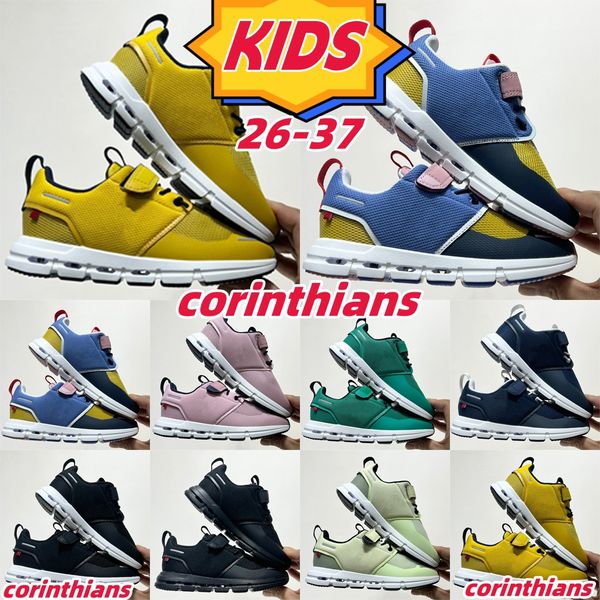 

on cloud kids shoes green pink running shoes yellow black white blue youth children toddlers 26-37 96hk#, Black;red