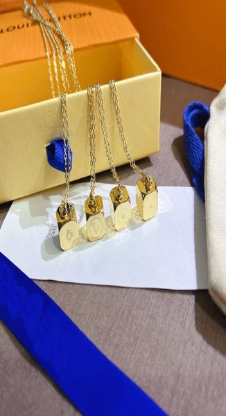 

fashion women luxury designer necklace choker pendant chain 18k gold plated stainless steel letter necklaces wedding jewelry acces5056393, Silver