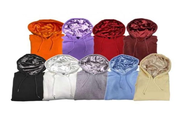 

hoodies fleece whole custom satin silk hood set lined hoodie for women men1707321, Black
