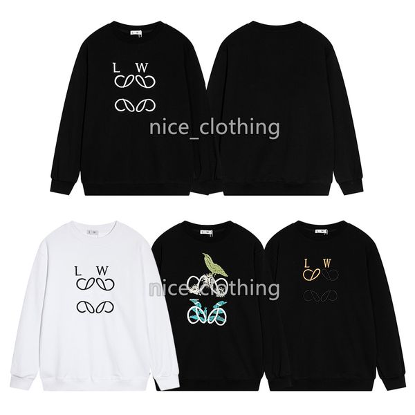 

mens womens designer hoody luxury hoodies embroidery lowe hoody sweatshirts jumper mens womens fashion streetwear lovers clothing m-2xl, Black