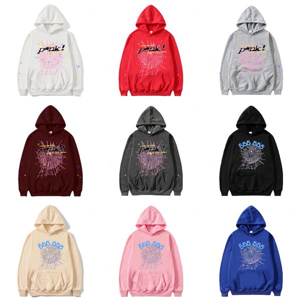 

555555 spider hoodies designer purple hoodie sp5der mens young thug hoodie women jumpers luxury hip hop streetwear pullover cotton letter lo, Black