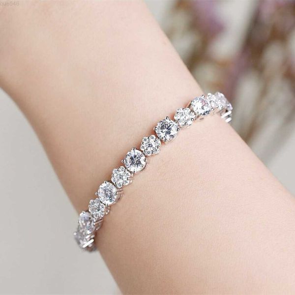 

custom hip hop rapper jewelry iced out 4mm moissanite silver 925 diamond tennis chain bracelet