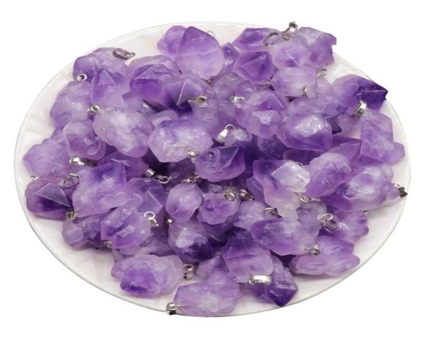 

whole real amethyst necklace for women raw crystals bulk018935714, Silver