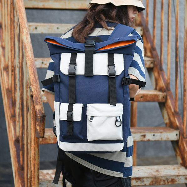 

school bags fashion contrast color backpack travel student computer bag 230817