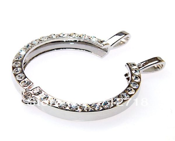 

quoins holder pendant plated crystal round pendant 632mmdiy pendantsrhodium quoins hangers sold of 5 pcs inside part not incl6629330, Silver