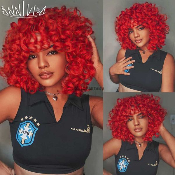 

synthetic wigs red curly wig with bangs for black women short afro kinky curly wig synthetic natural glueless ombre blonde brown cosplay wig