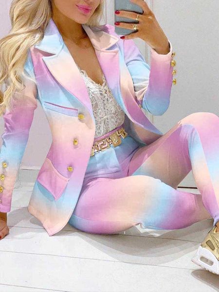 

womens two piece pants pant set fall winter fashion suit print plus size matching sets long sleeve casual ladies clothes 230817, White