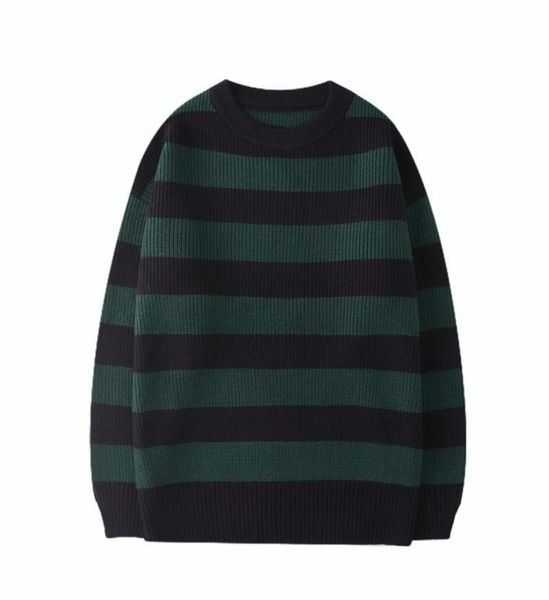 

men039s sweaters 2021 autumn vintage knitted sweater women harajuku casual cotton pullover tate langdon same style green stripe2775274, White;black