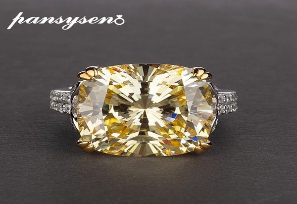 

pansysen charms 1414mm natural citrine rings for women 100 genuine 925 sterling silver jewelry engagement anniversary ring t20092281255, Golden;silver