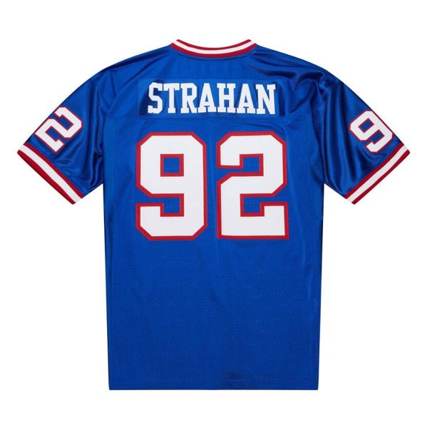 

stitched football jersey 92 michael strahan 1993 mitchell & ness retro rugby jerseys men women and youth s-6xl, Black;red