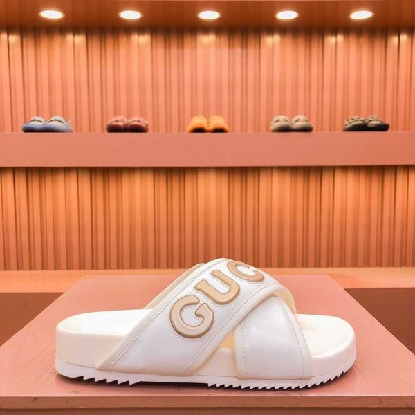 

summer designer slippers with genuine leather flat bottom thick sole couple casual one piece slippers for female outwear, Black