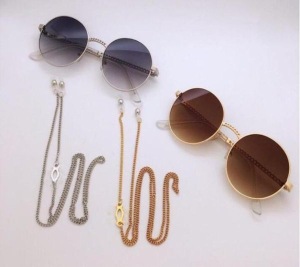 

2pcs luxury cdesigner metal eyeglasses chain strap with antislip loop lanyard rope string neck cord retainer7168087