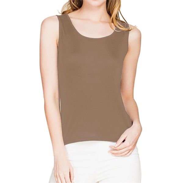 

fashion 100 silk knit womens sleeveless tank size  l xl xxl2037470, White