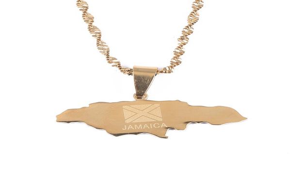 

silver plated jamaica map pendant necklaces gold color jamaican map flag jewelry6996022