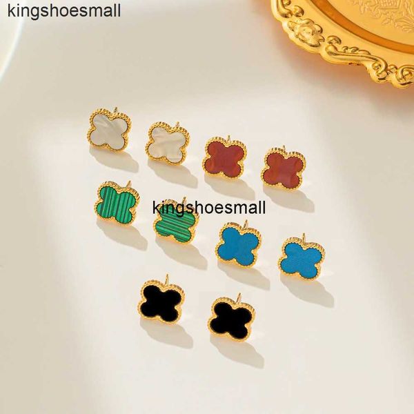 

designer jewelry 4/ four-leaf clover charm earrings back mother-of-pearl silver fashion 18k gold-plated agate for women and girls valentine&, Golden;silver