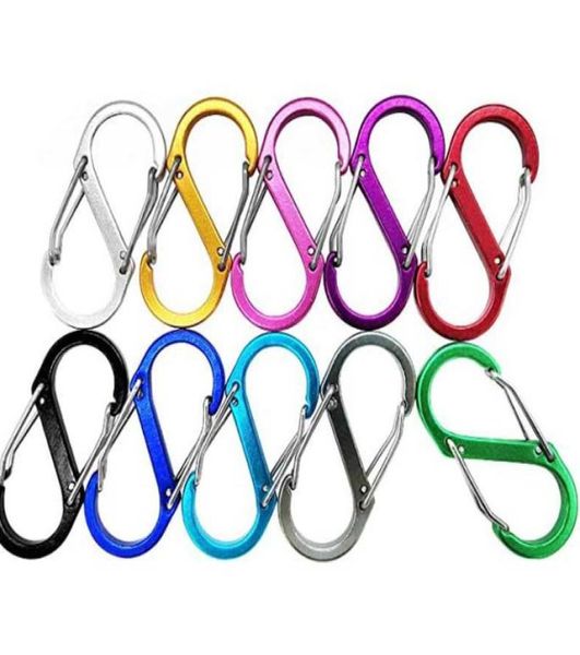 

2021 large keychain multifunctional key ring outdoor tools camping stype buckle 8 characters quickdraw carabiner backpack twoway5942173