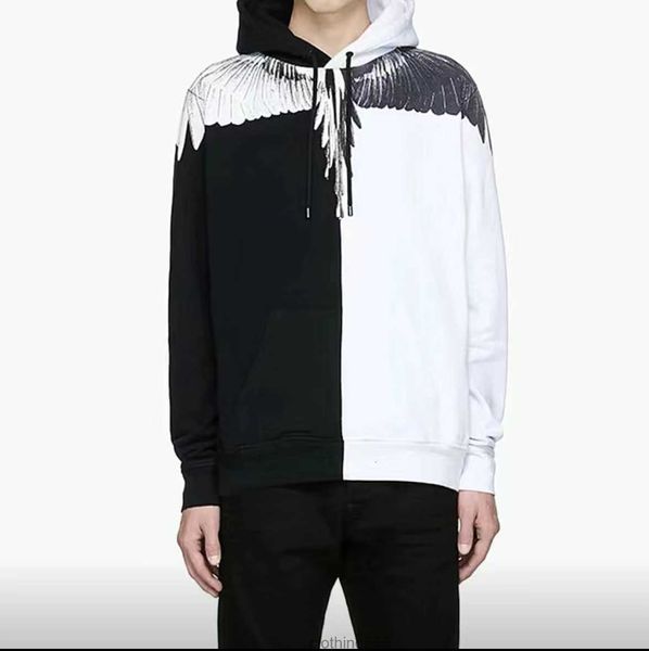 

men's hoodies marcelos burlon winter new mb black blue wing sweater with hat round neck long sleeve and women large lovers fashion menb